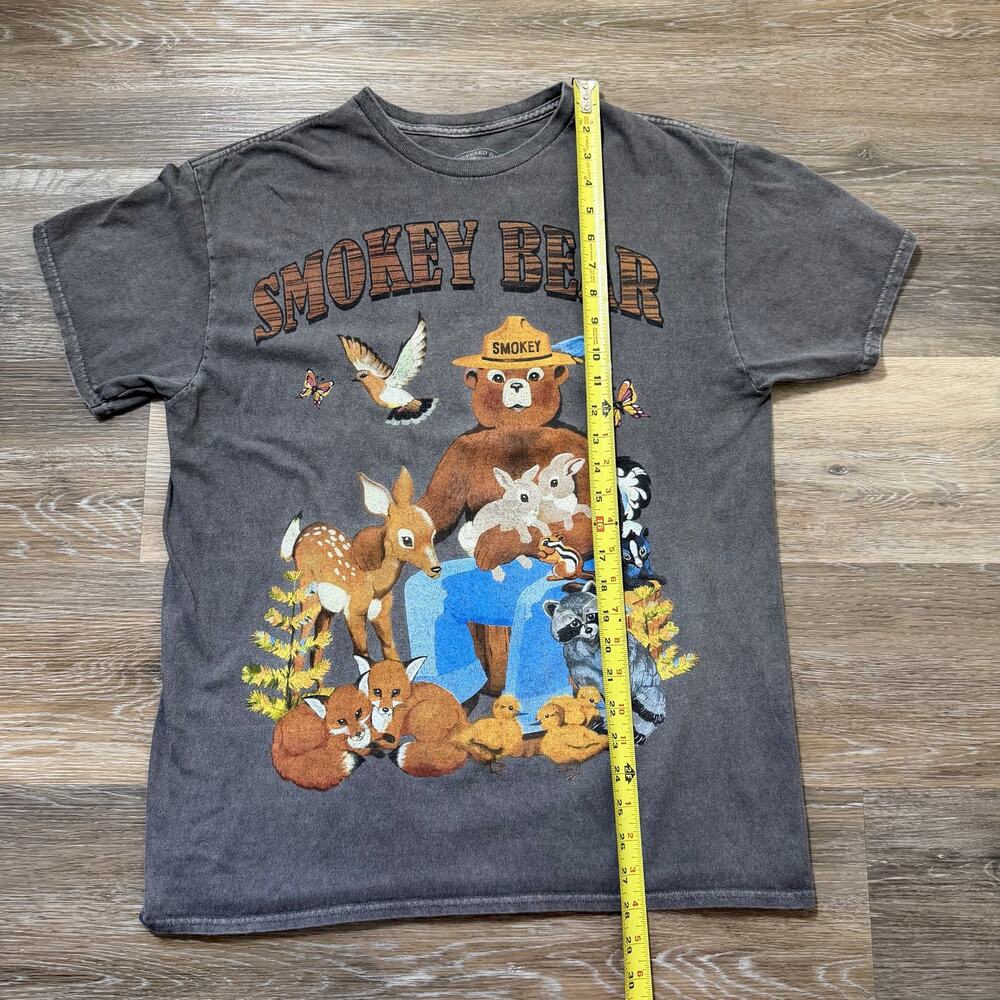 Smokey Bear Official Licensed Graphic T Shirt Men's Medium Gray 100% Cotton - Picture 6 of 9